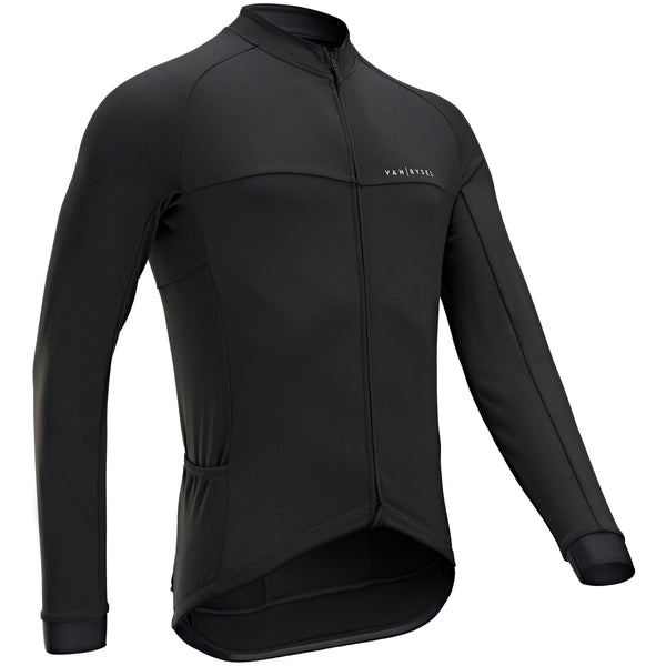 Van Rysel Men's RCR Long Sleeve Road Cycling Jersey in Black, Size Large