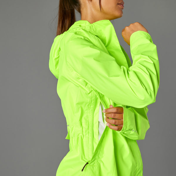 Women's Cycling Rain Jacket - 120 Yellow - Fluo yellow gre - Btwin