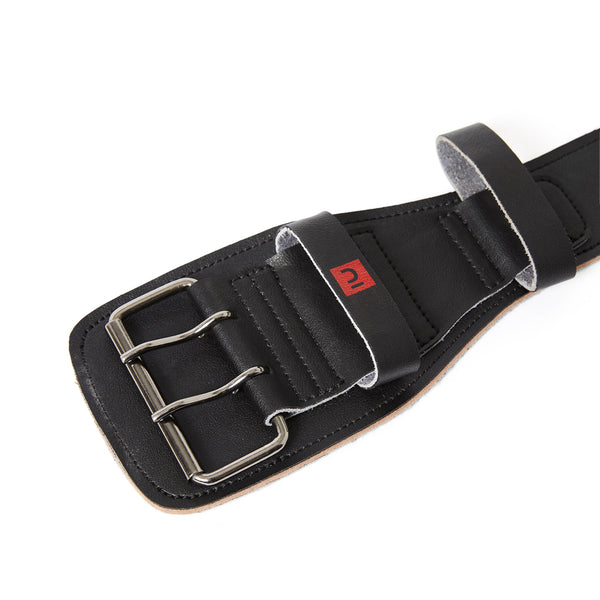 Weight Training Belt with Dual Nylon Closure - Black - Decathlon