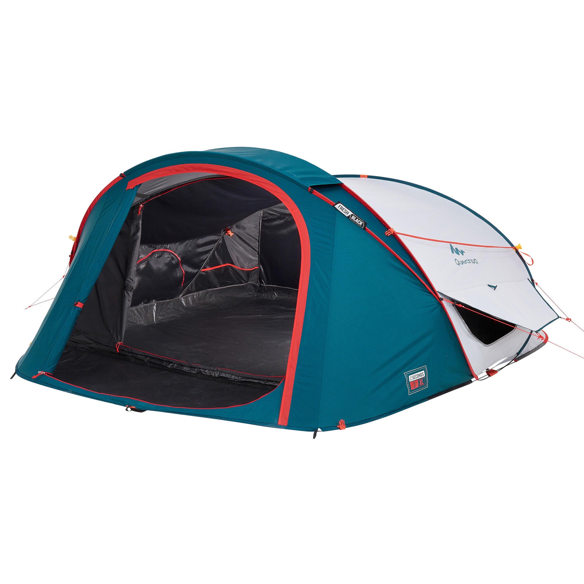 Quechua 2 Second XL Fresh & Black Waterproof Pop Up Camping Tent 3 Per |  Decathlon