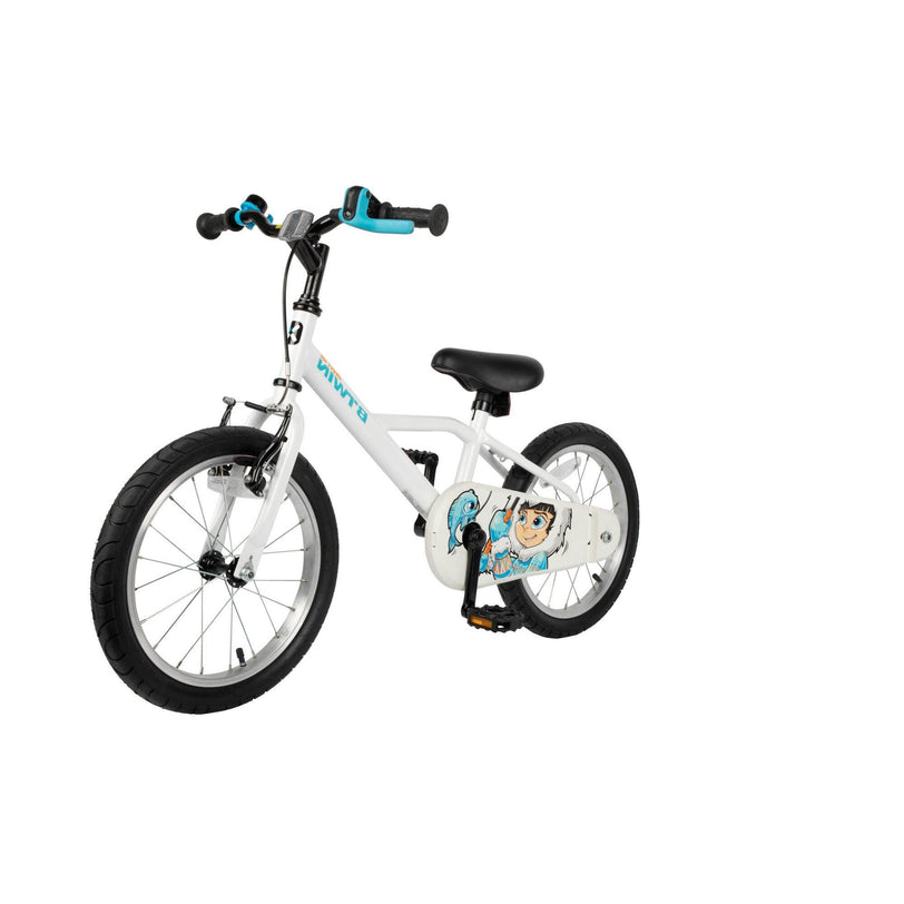 Btwin 100 Frosty Blue Hybrid Bike 16" Kids 3'7" To 4'0" | Decathlon