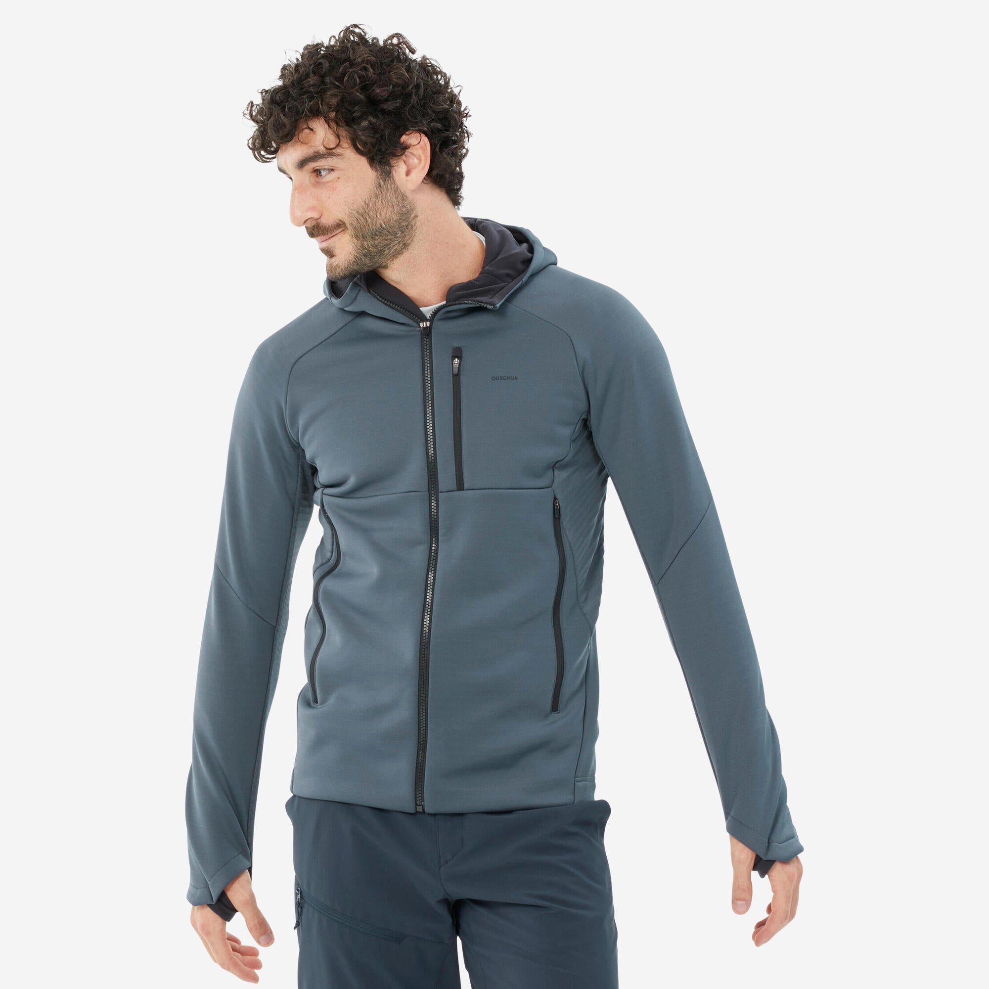 Quechua Men s MH520 Hood Hiking Fleece Jacket Decathlon