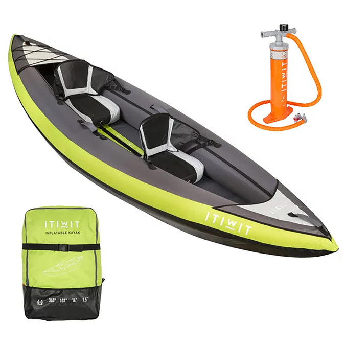 Outdoors 2 Person Tandem Inflatable Sea & Fishing Kayak, 2-Person