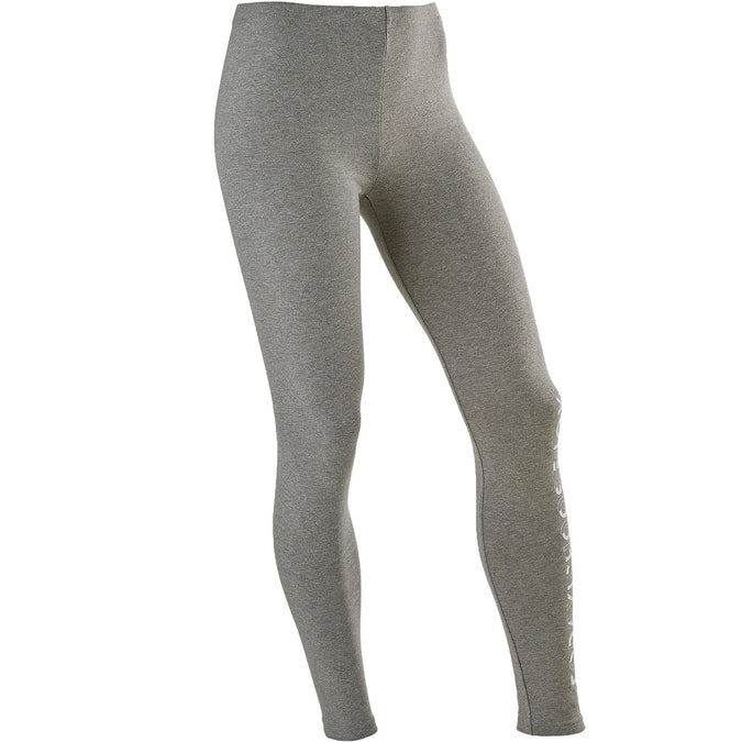 Women's Cotton Gym Legging 500 - Grey